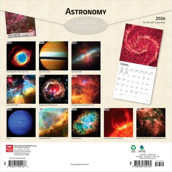 Astronomy | 2026 12 x 24 Inch (Hanging) Monthly Square Wall Calendar | Foil Stamped Cover | Plastic-Free {2}