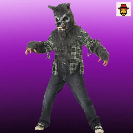 Boy&rsquo;s Werewolf Costume with Fierce Mask and Fur Shirt for Halloween Fun {2}