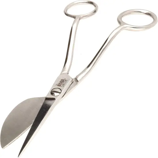 The Beadsmith Applique Scissor &ndash; 6 Inches, Duckbill Knife Edge, Angled Handle, Adjustable Tension Screw &ndash; Paddle Shape for Art, Crafting, Fabric, Thread, Needlework, Embroidery & Sewing {1}