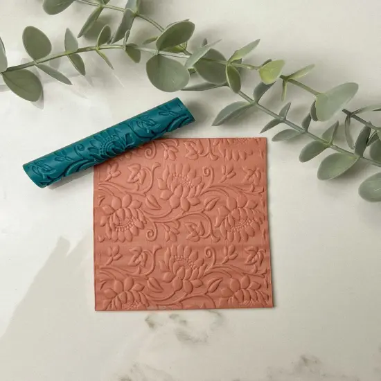 Western Tooled Floral Mini Texture Roller {1}