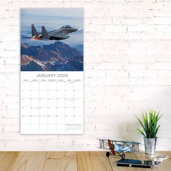 The Gifted Stationary 2026 Square Wall Calendar, Warbirds, 16-Month Transport Theme Hanging Calendar with 180 Reminder Stickers, Month Planner for Home, or Creative Spaces, 12x12 In Multicolor {2}
