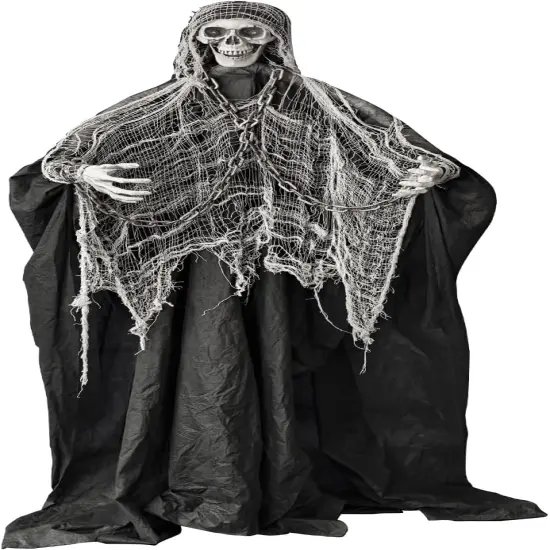 6ft Sound-Controlled Swinging Scary Skeleton Ghost Decoration {1}