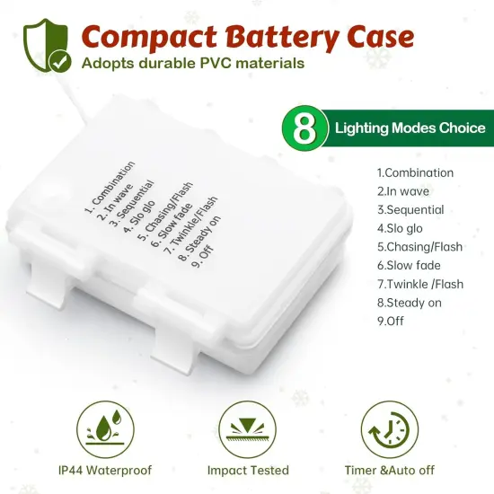 5.2ft 40 LEDs Pine Needles Christmas Garland with Lights {3}