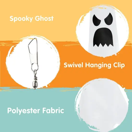 3 Pcs Hanging Ghost Windsocks Halloween Decorations {2}