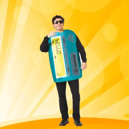 Retro Beeper Tunic Adult Costume Funny 80s Throwback Party Outfit for Adults {1}