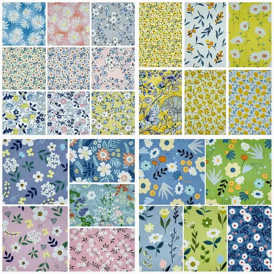 25Pcs Floral Precut Fabrics for Quilting ( {4}
