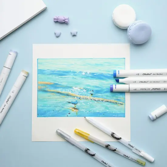 Gold Silver White Gel Pens {5}