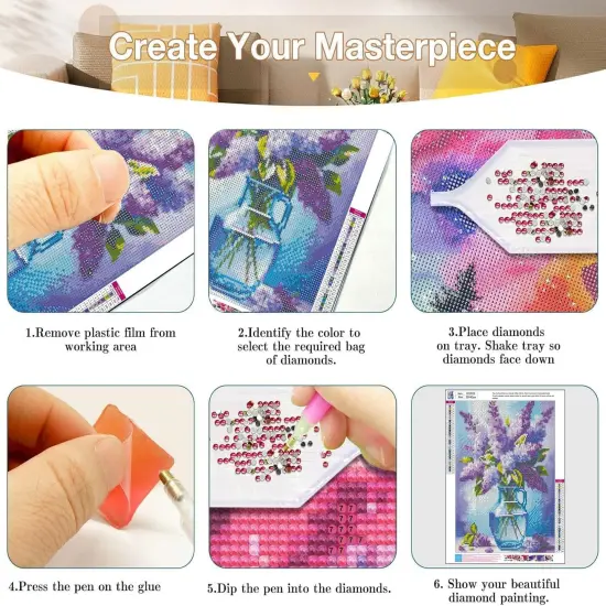 2 Pack Flowers Diamond Art Kits for Adults {5}