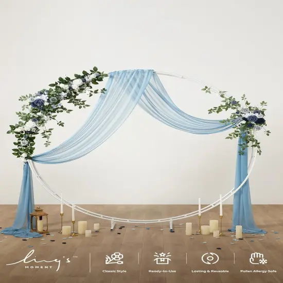 Navy Outdoor Hanging Party Reception Floral Garland Arrangement Decor {5}