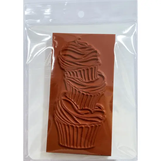 Deep Red Stamps Cupcake Stack Rubber Cling Stamp {4}
