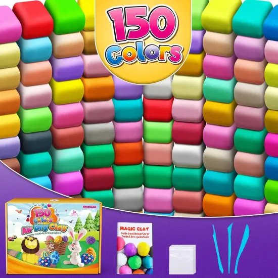 Air Dry Clay 150 Colors, Modeling Clay for Kids, DIY Molding Magic Clay for with Tools, Toys Gifts for Age 3 4 5 6 7 8+ Years Old Boys Girls Kids {2}