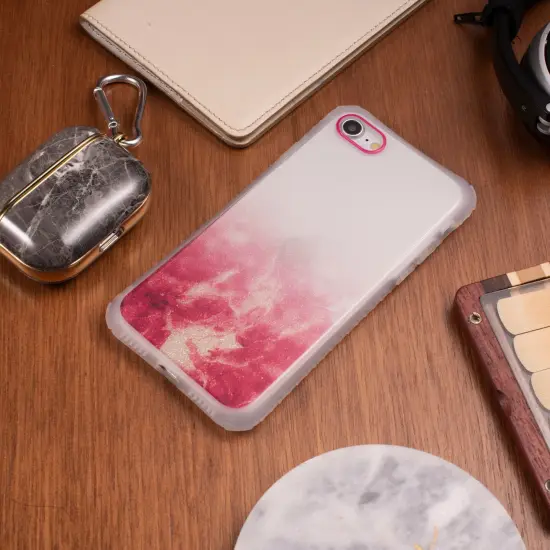 Case with Shockproof Bumper For iPhone SE 2020, Bling 3D Construction TPU IMD Cover For Teen Girls Women Red, by Insten {7}