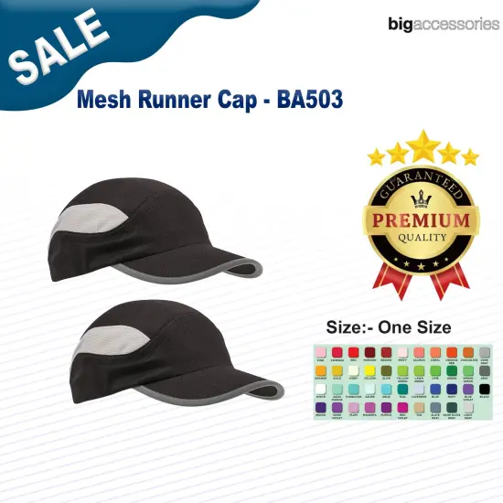 Big Accessories&reg; Mesh Runner Cap BLACK {2}