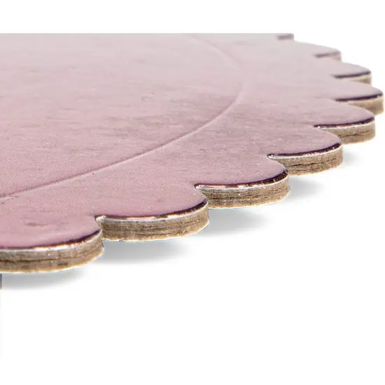 Rose Gold Foil Cake Boards, Scalloped Dessert Base (10 Inches, 12 Pack) Pink {6}