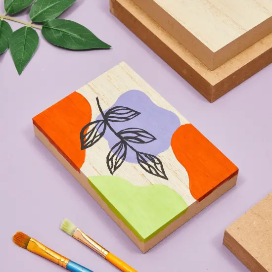 Bright Creations 4 Pack Unfinished Wood Blocks, 4x6 Wood Blocks for Crafts, Rectangle Thick MDF Wood Blocks for DIY Projects, Wooden Blocks for Crafts, Custom Plaques, Decor Brown {3}