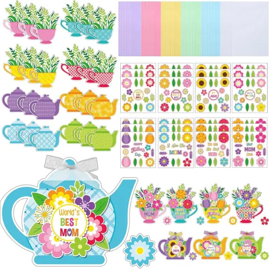 24 Sets Summer Card Making Kits DIY Spring Greeting Crafts Set Include 24 Cards 24 Envelopes 24 Sheets Stickers for Women Men Spring Mothers Day Valentine Handmade Crafts {1}