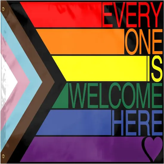 Progress Pride Flag 3x5 Foot LGBTQ Rainbow Lesbian Gay Bisexual Trans Flags with Brass Grommets for Outside Yard Outdoor Lawn {1}