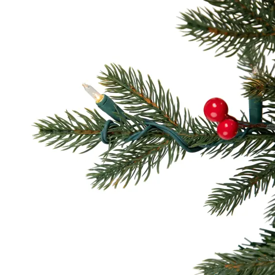 Northlight Real Touch&trade;️Pre-Lit Mixed Noble Spruce Artificial Christmas Tree - 4.5' - Warm White Green {6}