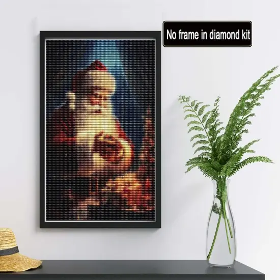 DIY Diamond Art Painting Kits for Adults Santa Claus, Diamond Art Christmas Full Drill Round Rhinestone, Cross Stitch Embroidery Canvas for Crafts Home Decor 30x40cm {2}