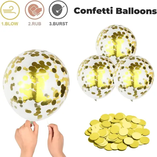 Balloons Royal Blue White Gold Balloons for Graduation Decorations Metallic Gold Confetti 12inch Dark Deep Blue White Latex Balloons Chrome Gold Balloons {4}