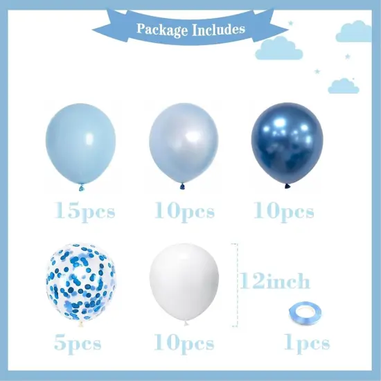 50pcs Blue Latex Balloons {3}
