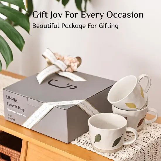 Leaf Mug, 11 oz Ceramic Coffee Cup for Tea Latte Cappuccino {2}