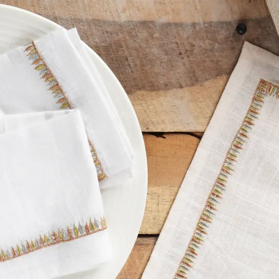 Cultural Charm Embroidered Cotton Napkin - Set of 2 {5}