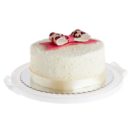 Round Cake Carrier with Lid and Handle, Dessert Container for Pie, Cupcakes (12 x 5.9 In) White {7}