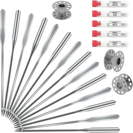 Sewing Machine Needles, Universal Sewing Machine Needle, Compatible with Singer, Brother, Janome, Varmax, Sizes HAX1 65/9, 75/11, 90/14, 100/16, 110/18 (50 PCS) {3}