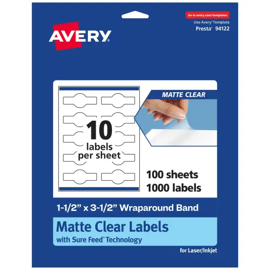 Avery Matte Clear Labels,1-1/2" x 3-1/2" Wraparound {7}