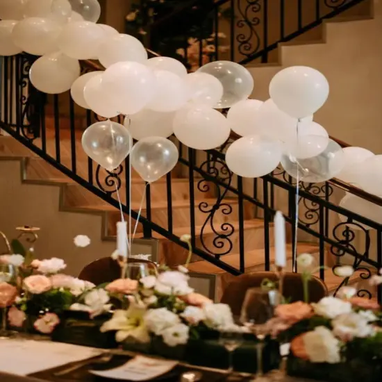 White Latex Balloons 100 pcs Matte White Balloons Different Sizes 18 12 10 5 Inch Round Helium Balloons for White Themed Wedding Graduation Birthday Party Backdrop Decorations {5}