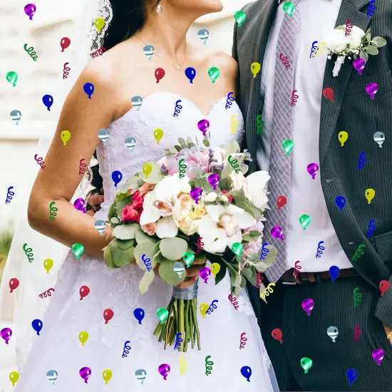 Confetti Sprinkles Table Scatters for Birthday Wedding Celebration Retirement Party Decoration DIY Arts and Crafting Metallic Foil Confetti 1.6 Ounce Balloon Ribbon {5}