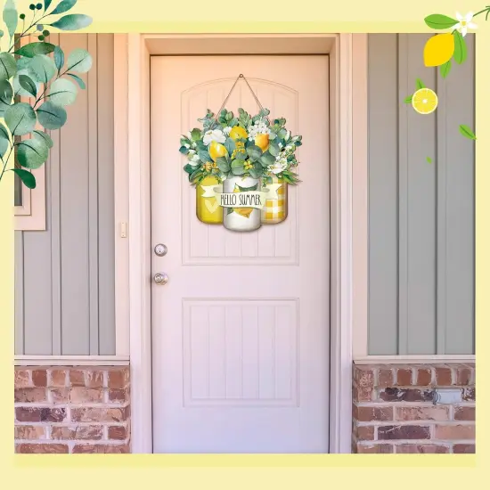Welcome Wooden Sign for Front Door Wooden Hanger Summer Door Sign Wood Spring Hanging Decorations {4}