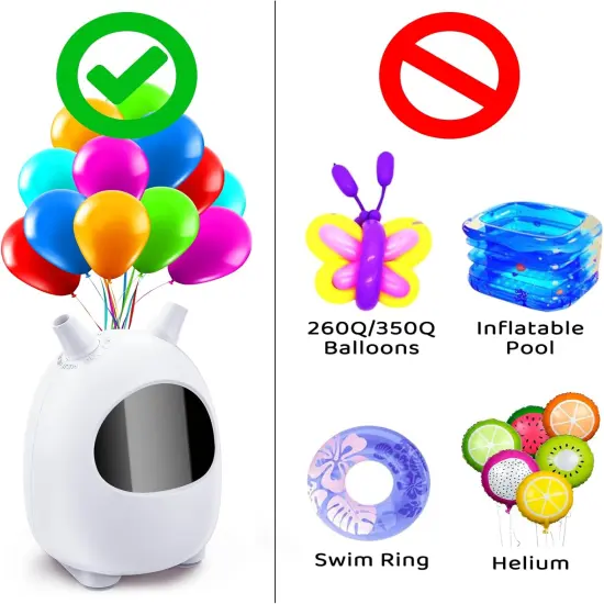 Electric Balloon Pump, Portable Dual Nozzle Electric Balloon Blower Pump, Electric Balloon Inflator for Decoration (110V 600W) (White) {2}