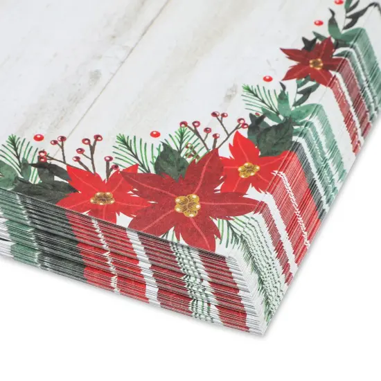 Pipilo Press 100 Sheets Poinsettia Flower Christmas Stationery Paper for Writing Letters, 8.5x11 Printer Friendly Festive Holiday Stationary to Make Personalized Greetings for Friends and Family Multicolor {5}