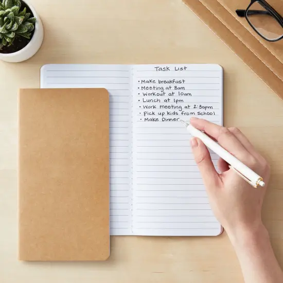 48 Pack Kraft Paper Notebooks Bulk, H5 Lined Journals for Writing, Students, Office, Travelers (80 Pages) Brown {3}