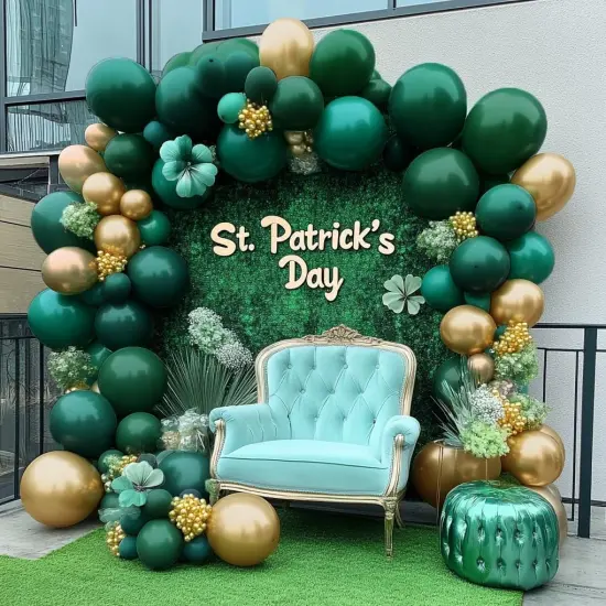 Emerald Green Gold Balloons Garland Double Stuffed Dark Green Metallic Gold Balloons Hunter Forest Green Gold Balloons Arch Kit for Birthday Baby Shower Wedding Christmas Jungle Party Decorations {5}