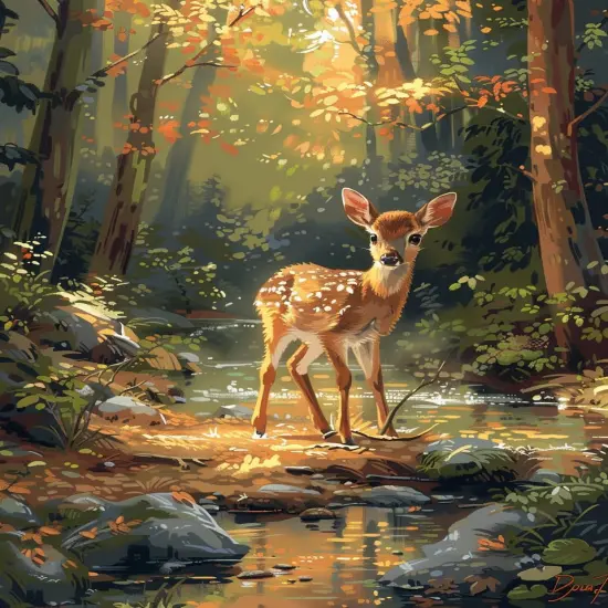 Paint by Numbers Kit for Adults Beginner & Kids Easy Acrylic on Canvas 16x20 inch with Paints and Brushes, Deer {1}