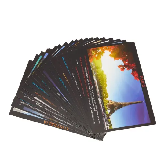 Travel Fun Fact Postcards for Kids, Cute Teacher Supplies (4x6 In, 40 Piece Set) Multicolor {5}