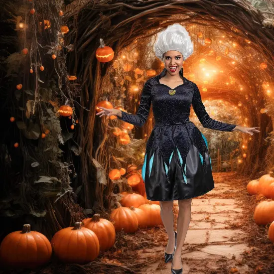 Little Mermaid Disney Womens Classic Ursula Costume Live Action Medium 8&ndash;10 {1}