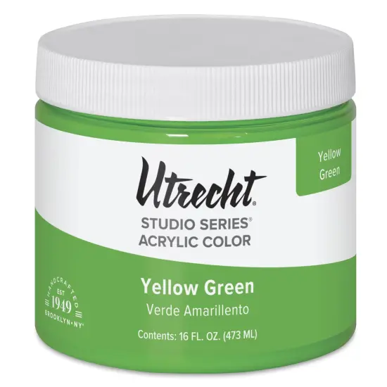 Utrecht Studio Series Acrylic Paint - Yellow Green, Pint {2}