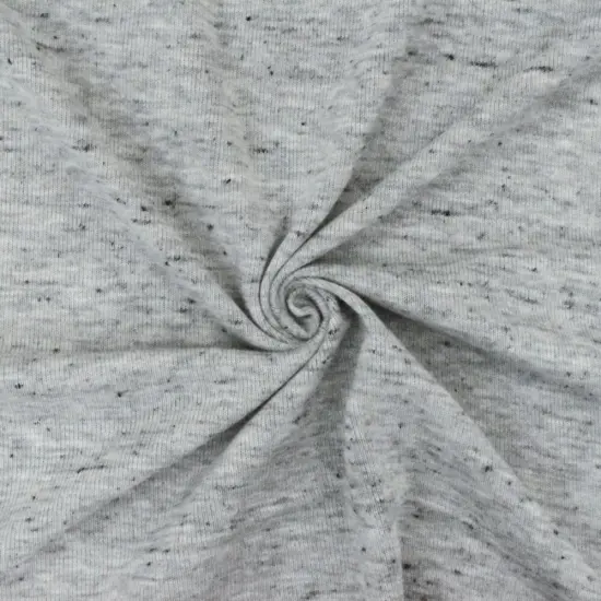 Gray-Black Spots Texture Slubbed Jersey Knit Fabric By the Yard {1}