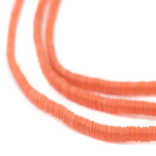 The Bead Chest Translucent Orange Vinyl Phono Record Beads (3mm) {1}