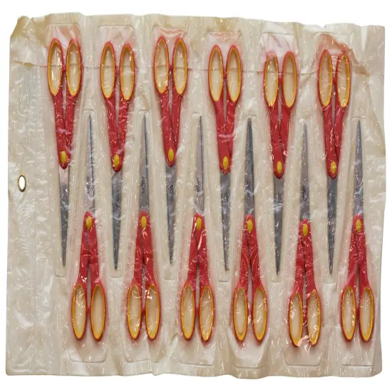 School Smart Pointed Tip Scissors, 6-1/4 Inches, Red, Pack of 12 {4}