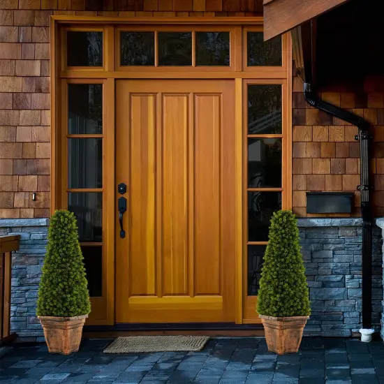 Costway 3 FT Artificial Boxwood Topiary Tree Potted Fake Tree Indoor & Outdoor Faux Tree {4}