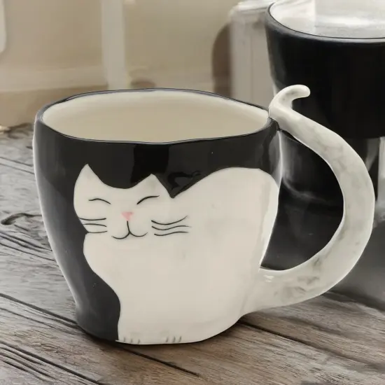 Ceramic White Himalayan Cat Mug, Cat Lover Gift, Gift for Her {1}