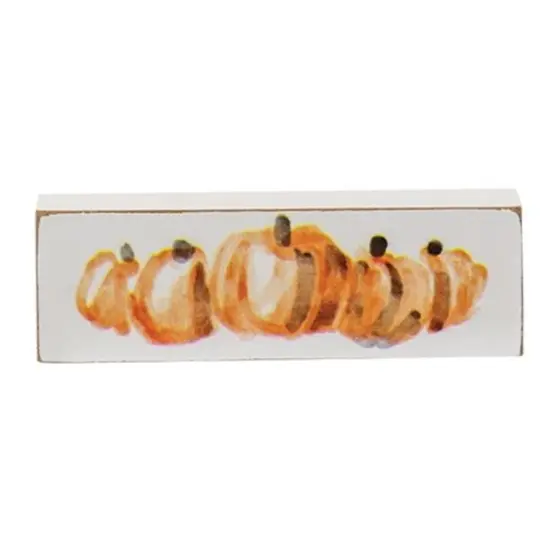 3-Piece Wooden Block Set with Pumpkin and Harvest Design for Fall Decor {2}