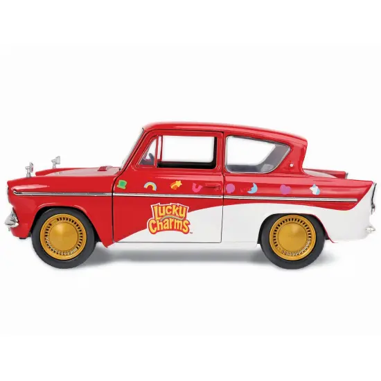 Collections Etc Lucky Charms 1959 Ford Anglia 1:24 Scale Die-Cast Model with Figurine {4}