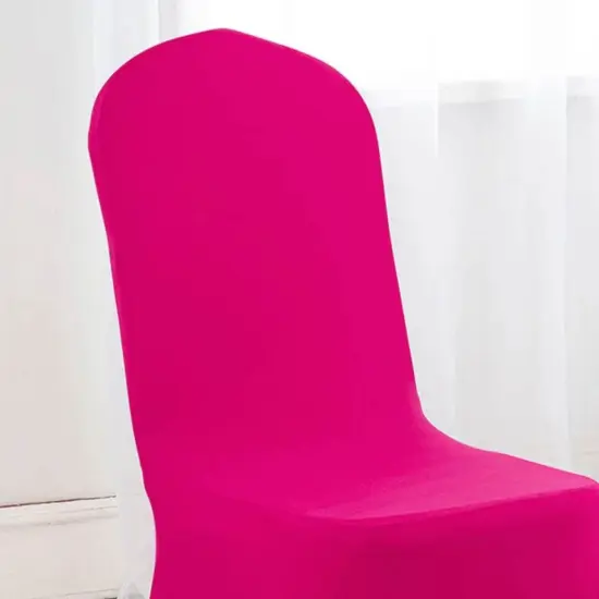 Fuchsia Spandex Banquet Chair Cover with Stretch Fit for Weddings and Events {6}