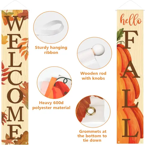 Welcome & Hello Fall Banners for Front Door {3}